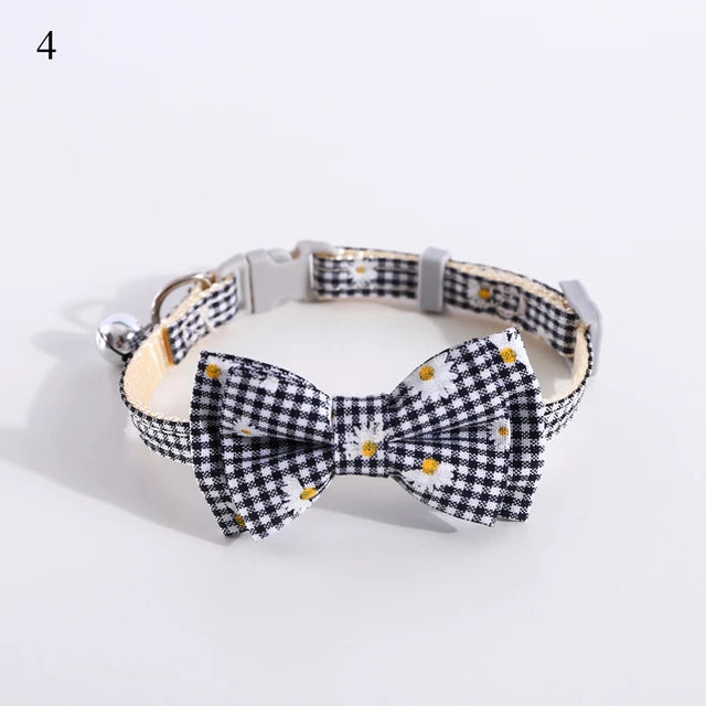 Plaid Print Pet Bow Tie Collar