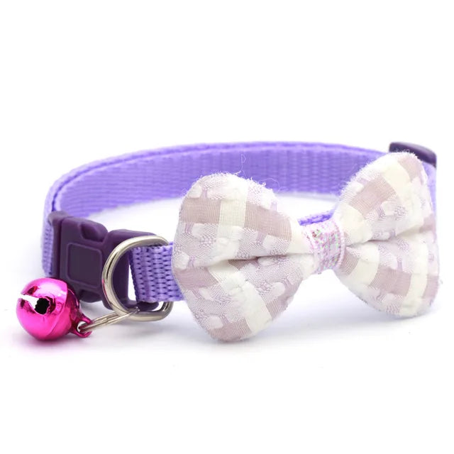 Plaid Print Pet Bow Tie Collar